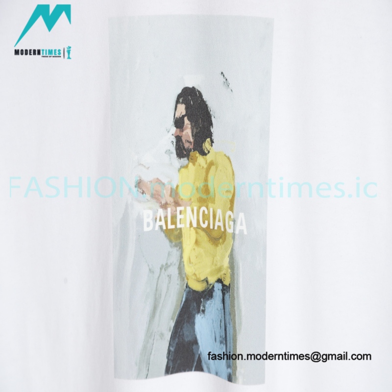 Balenciaga - Corri Digital Oil Painting Printed Short Sleeve T-shirt Balenciaga - Corri Digital Oil Painting Printed Short Sleeve T-shirt